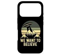 UFO Alien Abduction We Want To Believe Retro Style Funny Case for iPhone 17 Pro