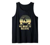 UFO Alien Abduction We Want to Believe Retro Style Funny Tank Top