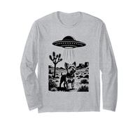 UFO Alien Abduction Yorkie Desert Vintage Sci Fi Dog Lover Long Sleeve T-Shirt