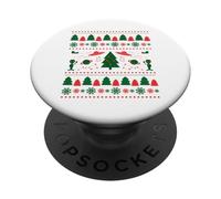 UFO Alien Believers Ugly Christmas Sweater, Spaceship Xmas PopSockets Adhesive PopGrip