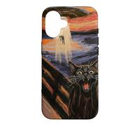 UFO Alien Fun Screaming Cat Art Parody Case for iPhone 16