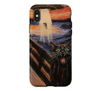 UFO Alien Fun Screaming Cat Art Parody Case for iPhone X/XS