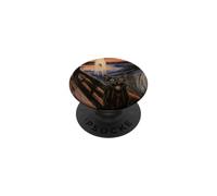 UFO Alien Fun Screaming Cat Art Parody PopSockets Adhesive PopGrip