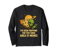 UFO Alien on Interstellar Asteroid for Area 51 Memes Lovers Long Sleeve T-Shirt