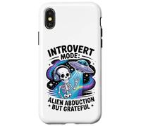 UFO Alien Skeleton - Antisocial Funny Space Travel Introvert Case for iPhone X/XS