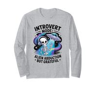 UFO Alien Skeleton - Antisocial Funny Space Travel Introvert Long Sleeve T-Shirt