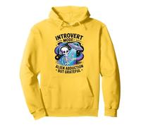 UFO Alien Skeleton - Antisocial Funny Space Travel Introvert Pullover Hoodie
