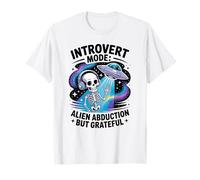 UFO Alien Skeleton - Antisocial Funny Space Travel Introvert T-Shirt