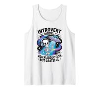 UFO Alien Skeleton - Antisocial Funny Space Travel Introvert Tank Top