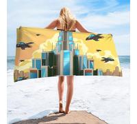 UFO Alien Spaceship 3D Printed Beach Towel, Ultra Soft Absorbent Fast Drying Towel, Sci-Fi Themed Swim Towel for Kids Adults (02,80x160cm)