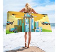 UFO Alien Spaceship 3D Printed Beach Towel, Ultra Soft Absorbent Fast Drying Towel, Sci-Fi Themed Swim Towel for Kids Adults (03,150x180cm)