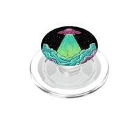 Ufo Alien Spaceship Abduction Art UFO Emitting Light PopSockets PopGrip for MagSafe