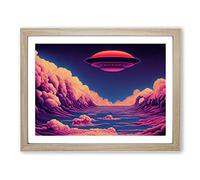 Ufo Art Vol.1 H1022 Framed Print for Living Room Bedroom Home Office Décor, Wall Art Picture Ready to Hang, Oak A2 Frame (64 x 46 cm)