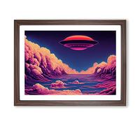 Ufo Art Vol.1 H1022 Framed Print for Living Room Bedroom Home Office Décor, Wall Art Picture Ready to Hang, Walnut A2 Frame (64 x 46 cm)