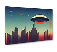 UFO Art Vol.2 Canvas Wall Art Print Ready to Hang, Framed Picture for Living Room Bedroom Home Office Décor, 30x20 Inch (76x50 cm)