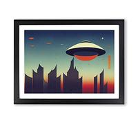 Ufo Art Vol.2 H1022 Framed Print for Living Room Bedroom Home Office Décor, Wall Art Picture Ready to Hang, Black A4 Frame (34 x 25 cm)