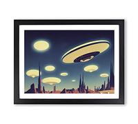 Ufo Art Vol.3 H1022 Framed Print for Living Room Bedroom Home Office Décor, Wall Art Picture Ready to Hang, Black A2 Frame (64 x 46 cm)