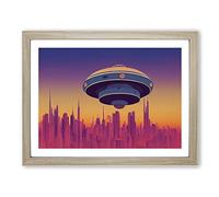 Ufo Art Vol.4 H1022 Framed Print for Living Room Bedroom Home Office Décor, Wall Art Picture Ready to Hang, Oak A2 Frame (64 x 46 cm)