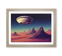 Ufo Art Vol.5 H1022 Framed Print for Living Room Bedroom Home Office Décor, Wall Art Picture Ready to Hang, Oak A2 Frame (64 x 46 cm)