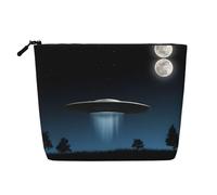 UFO at Night Patterned Cosmetic Bag, Travel Toiletry Bag, Suitable for Business Trips and Daily use.