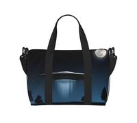 UFO at Night Patterned Duffel Bag Handbag, can be Worn Crossbody or Shoulder, Suitable for Travel and Camping.