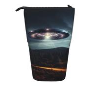 UFO at Night Print Adjustable Pencil Case Versatility Office Pouch Pen Holder Gift Daily Supplies