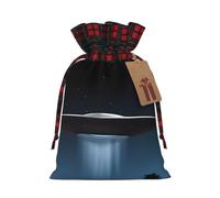 UFO at night Print Drawstring Bags, Candy Snack Bag, Reusable Holiday Pouches for Wrapping & Storage S