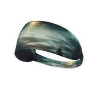 UFO at night Print Elastic Headband for Women Men Running Headwear Fashion Exercise Outdoor Gift Use
