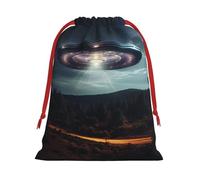 Ufo At Night Print Gift Drawstring Bag Holiday Party Wedding Birthdays Wrapping Seasonal Celebrations