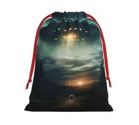 Ufo At Night Print Gift Drawstring Bag Reusable Pouch Party Favors Birthdays Weddings Daily Sack