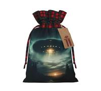 Ufo At Night Print Gift Reusable Bags Festive Drawstring Pouches Birthday Wedding Family Gatherings