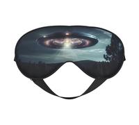 UFO at Night Print Versatile Eye Mask Full Coverage Sleep Aid Lightweight Breathable Travel Camping