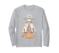 UFO Beaming Down on a Western Cowboy Long Sleeve T-Shirt
