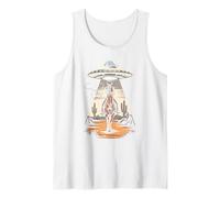 UFO Beaming Down on a Western Cowboy Tank Top
