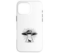 UFO Beaming Up Cat - Alien Abduction Sci-Fi Cat Lovers Case for iPhone 16 Pro Max