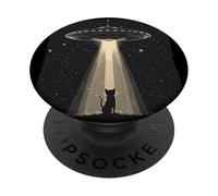 UFO Beams a Cat for Hilarious Alien Tales PopSockets Adhesive PopGrip