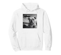 UFO Bulldog Selfie With Funny Invasion Alien Novelty Humor Pullover Hoodie