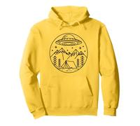 UFO Camping Shirt Alien Spaceship Mountain Hiking Outdoors Pullover Hoodie