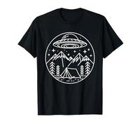 UFO Camping Shirt Alien Spaceship Mountain Hiking Outdoors T-Shirt