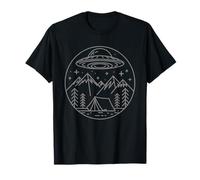 UFO Camping Shirt Alien Spaceship Mountain Hiking Outdoors T-Shirt