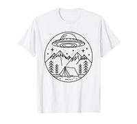UFO Camping Shirt Alien Spaceship Mountain Hiking Outdoors T-Shirt