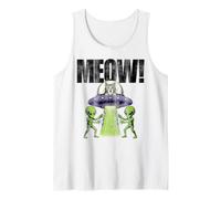 UFO Cat Alien Science Fiction Funny Graphic Tank Top