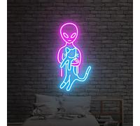 UFO cat neon Sign I Cats Signs Kawaii Neon | Cat & Moon Neon Light Sign Art | Bedroom Decor Home Wall Decoration
