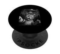 UFO Cat Selfie Funny Alien Abduction VLog Space Meme Art PopSockets Adhesive PopGrip