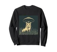 UFO Cat Silent Sky Illustration Curious Minds Sweatshirt