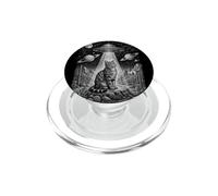 Ufo Cat Space Desert Engraving Tabby Cat Art Adventure PopSockets PopGrip for MagSafe