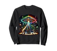 UFO Christmas Celebration - Festive Alien Vector Sweatshirt