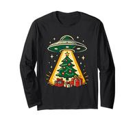 UFO Christmas Tree Abduction Alien Holiday Outfit Long Sleeve T-Shirt