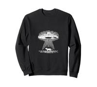 UFO Cow Abduction Alien Beam Retro SciFi Graphic Sweatshirt