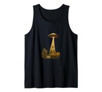 UFO Cow Abduction Surreal Vintage Alien Art Tank Top